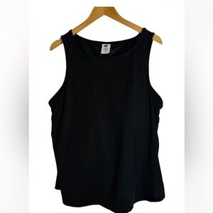 Black Sleeveless Tankini swim top with built in bra
